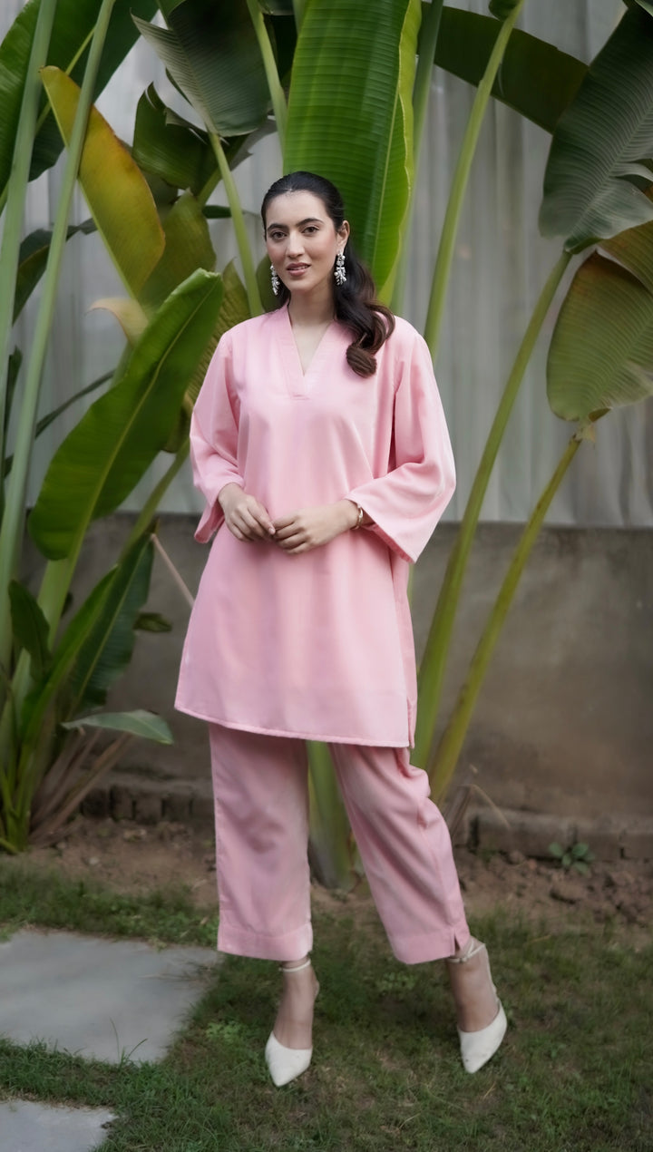 Light Pink Velvet Co-ord Set