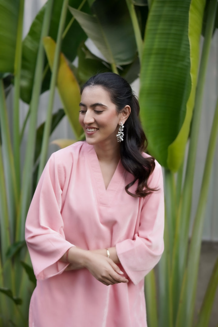 Light Pink Velvet Co-ord Set