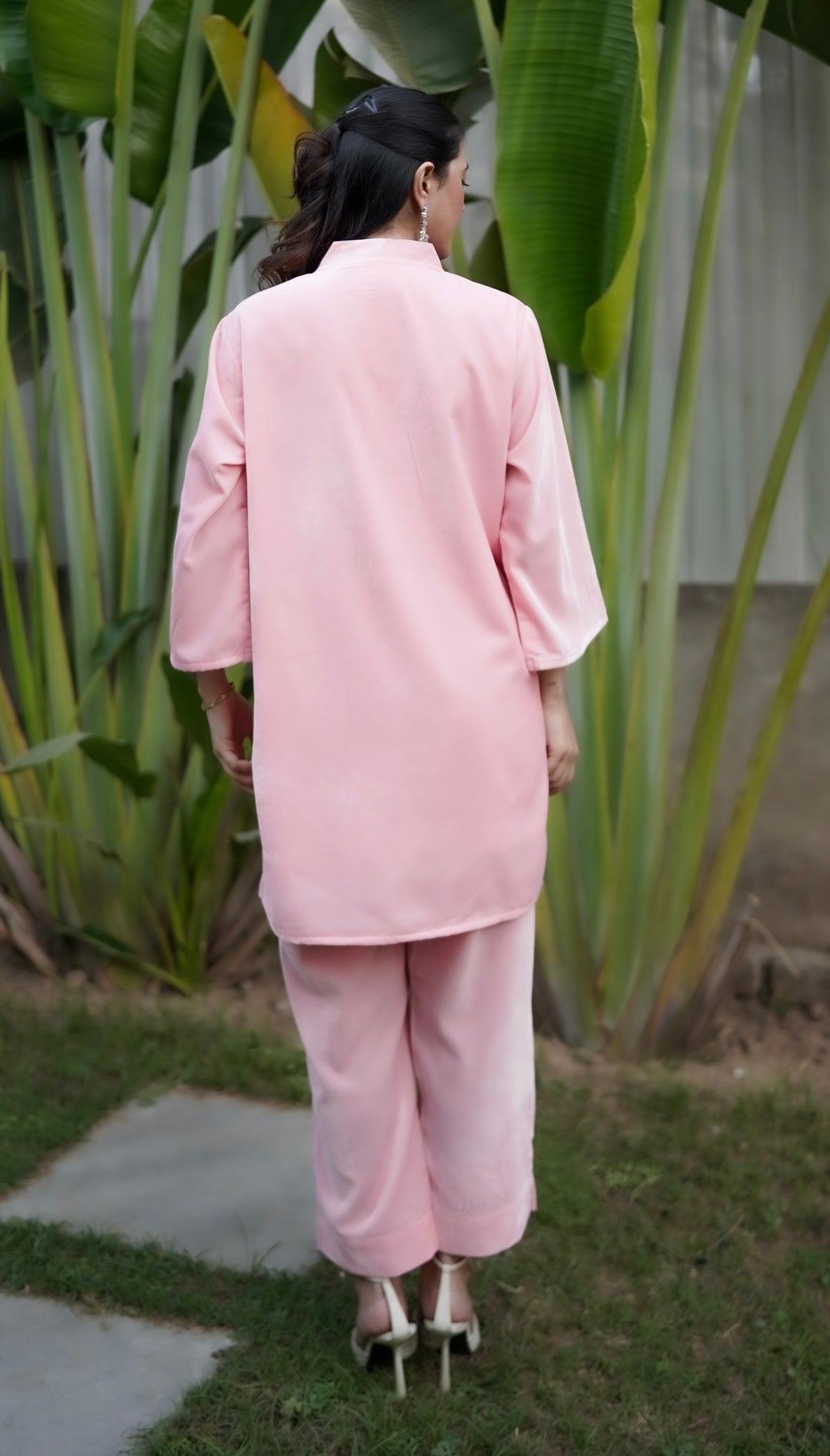 Light Pink Velvet Co-ord Set