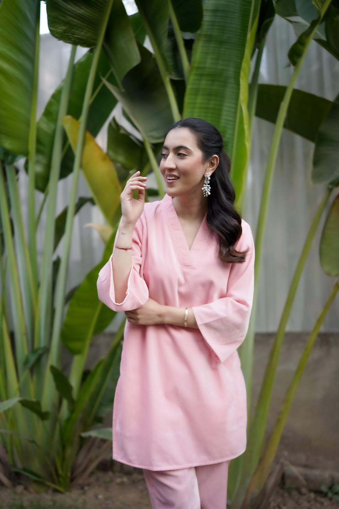 Light Pink Velvet Co-ord Set