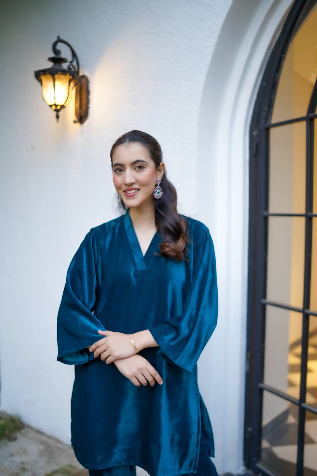 Teal Velvet Co-ord Set