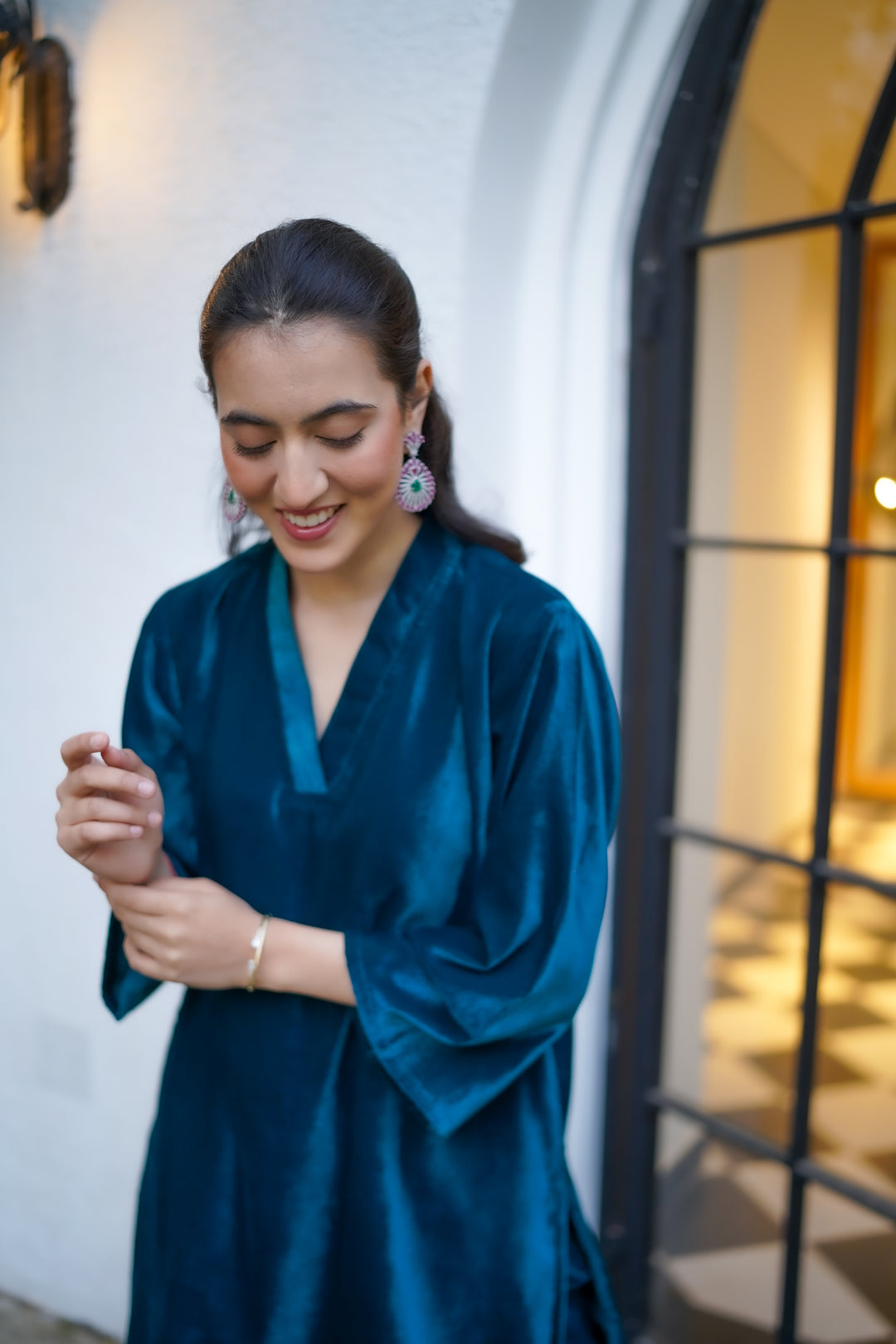 Teal Velvet Co-ord Set