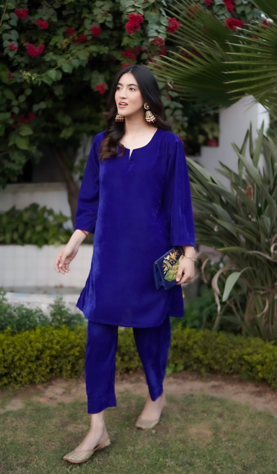 Royal Blue Velvet Co-ord Set