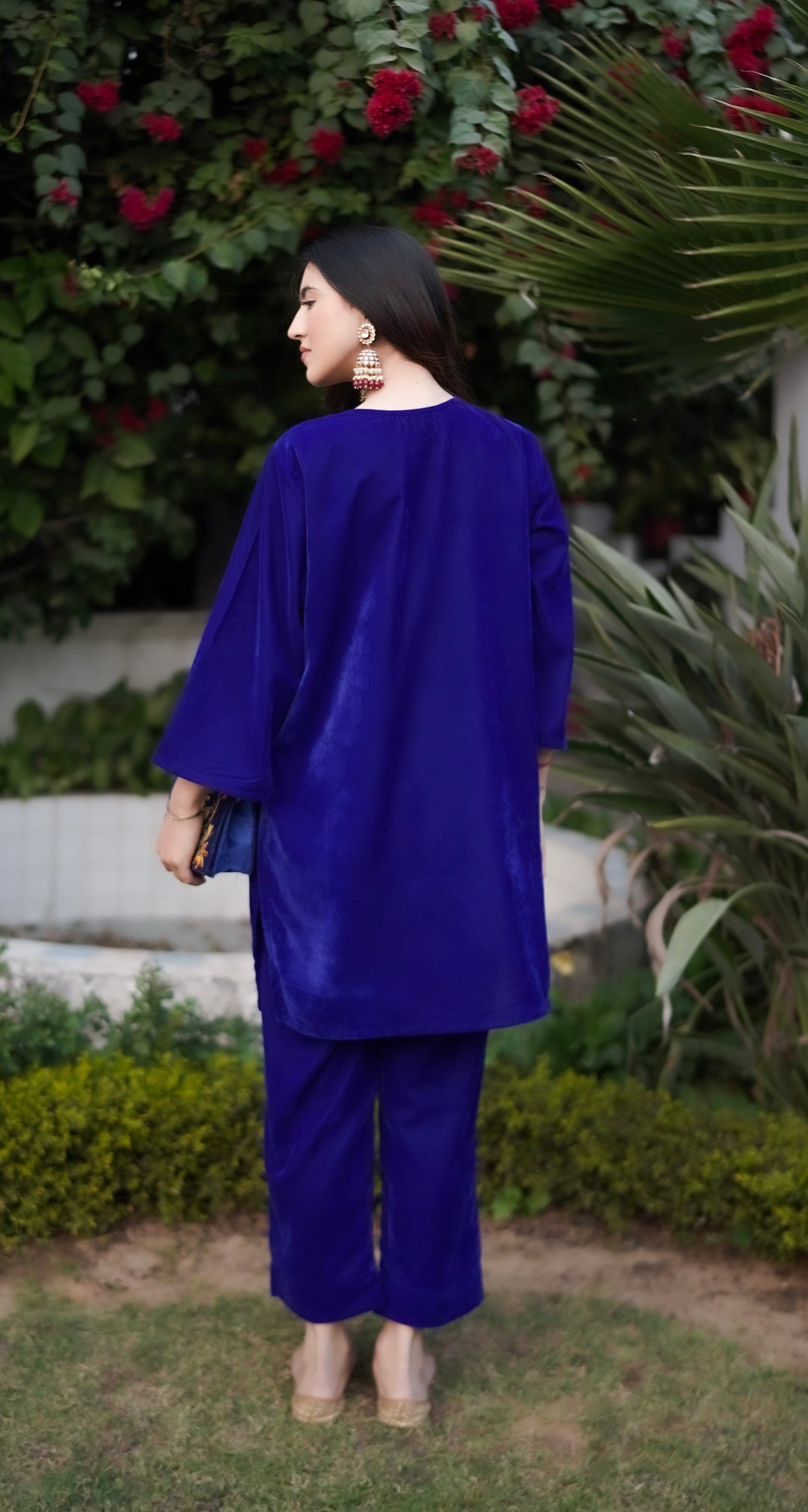 Royal Blue Velvet Co-ord Set