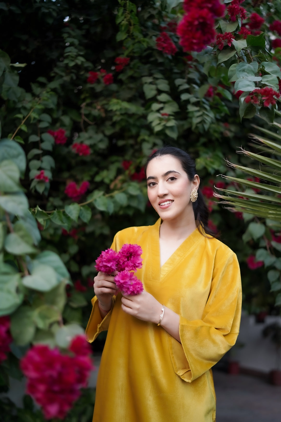 Yellow Velvet Co-ord Set