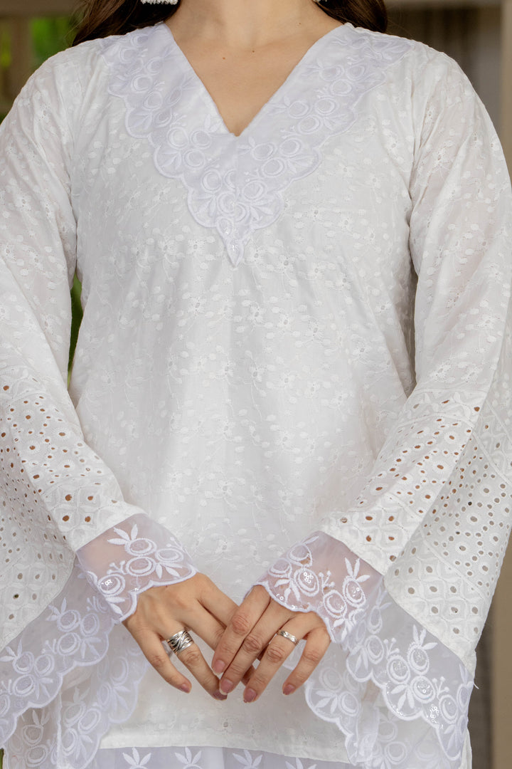 Gulnaaz White Cotton Farshi Set