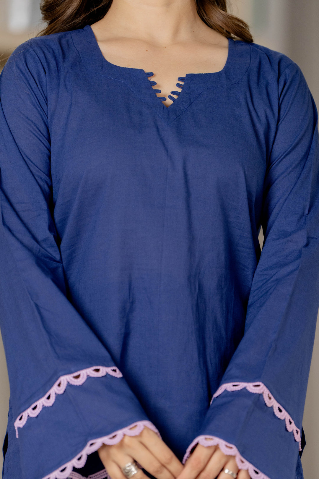 Preet Blue Cotton Farshi Set