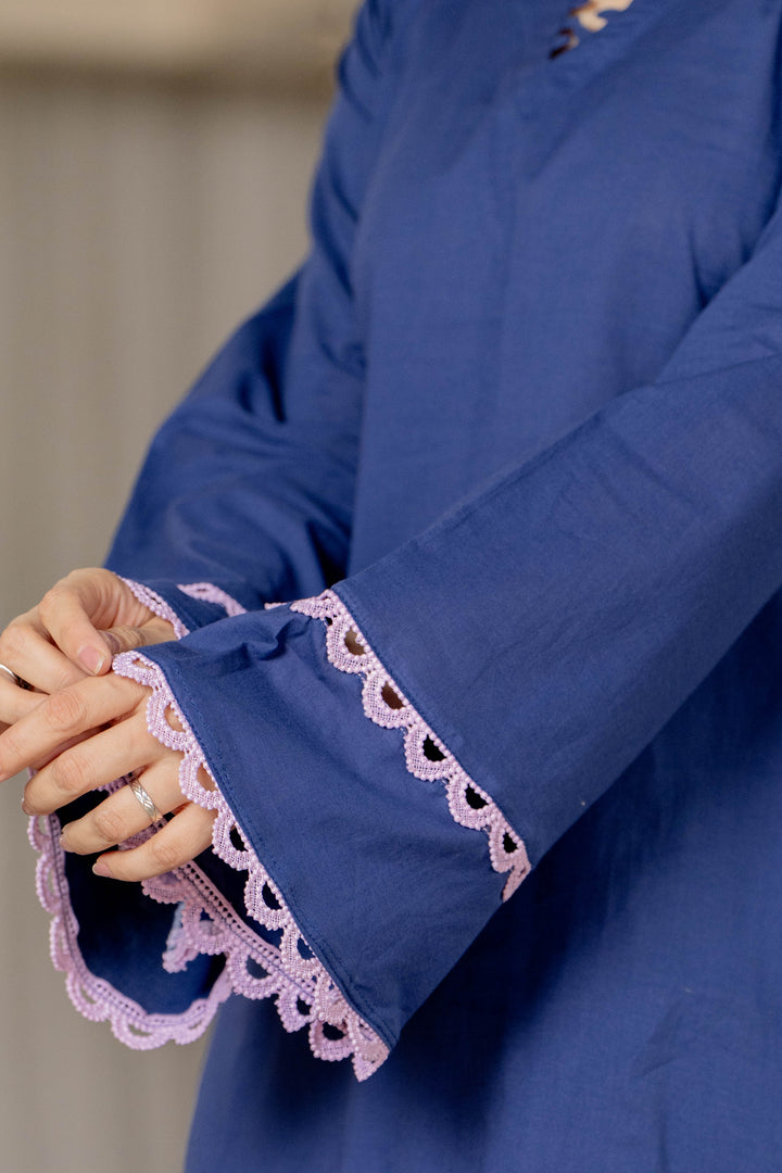 Preet Blue Cotton Farshi Set