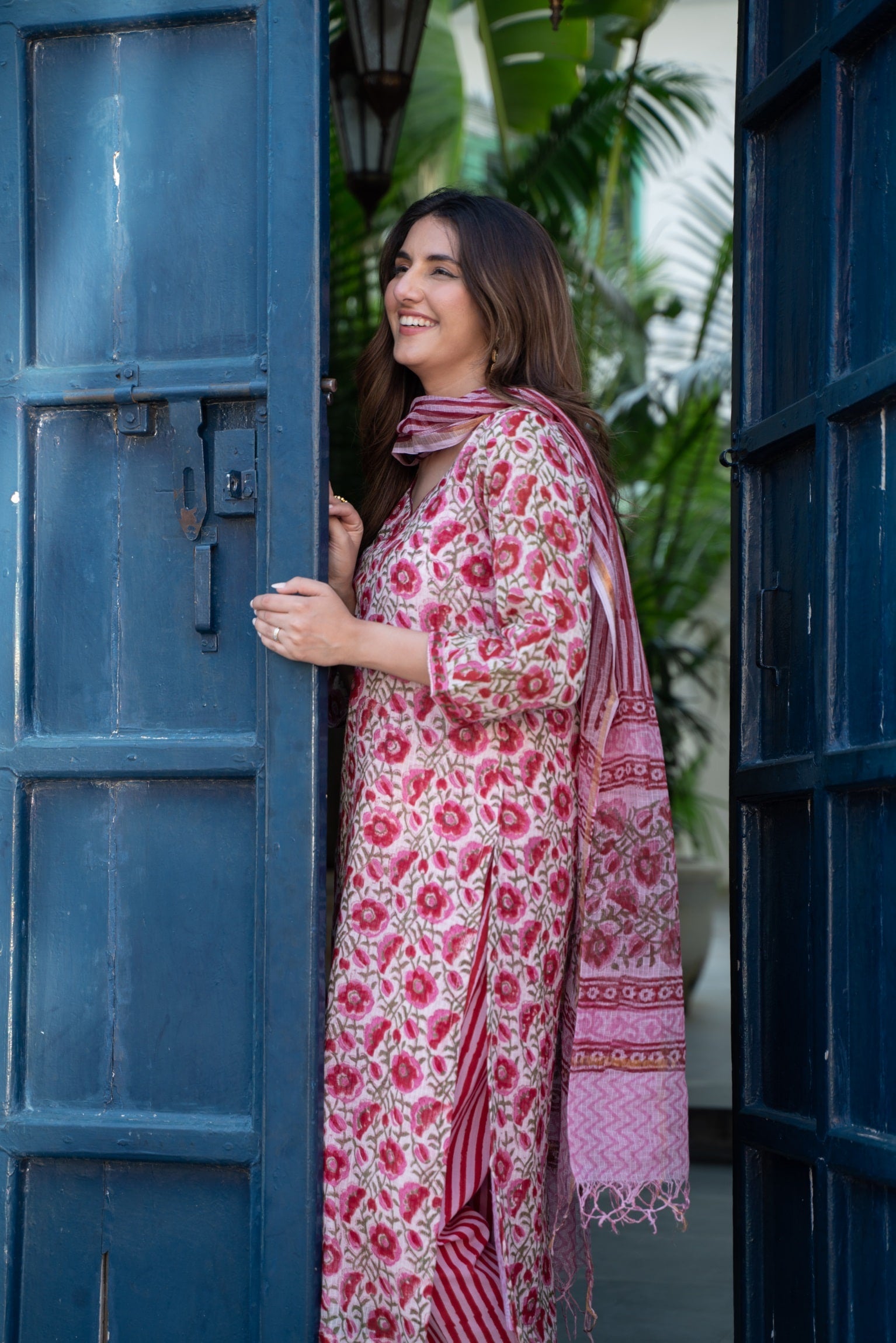 Rani Kota Doria Suit Set – DIMPLE DESIGN STUDIO