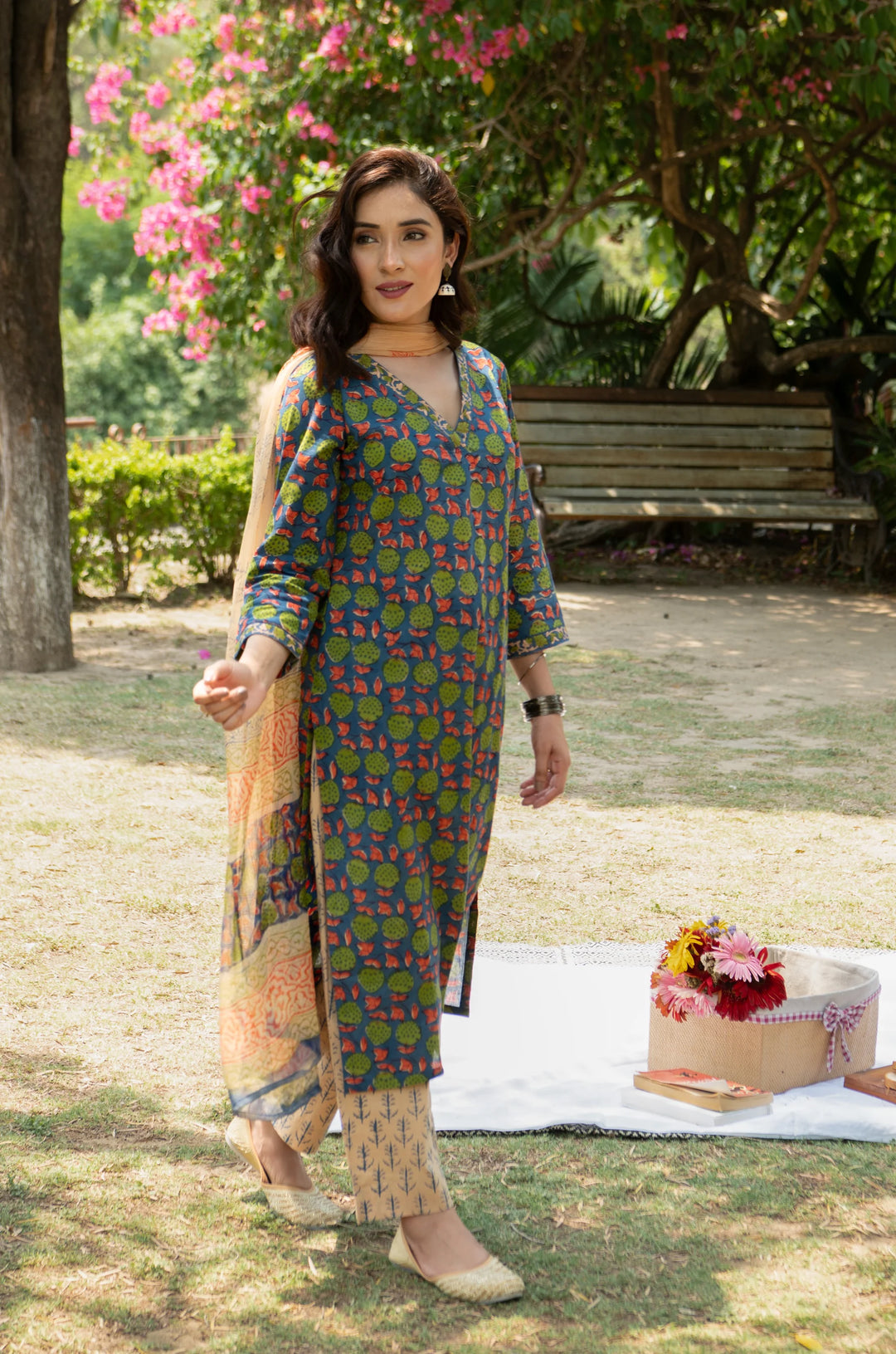 Unstitched - Dhaara Cotton Straight Suit Set