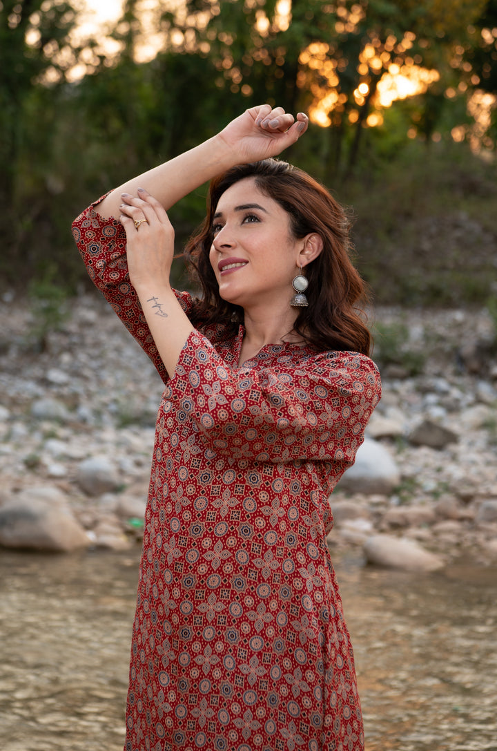 Jivika Ajrakh Modal Satin Suit