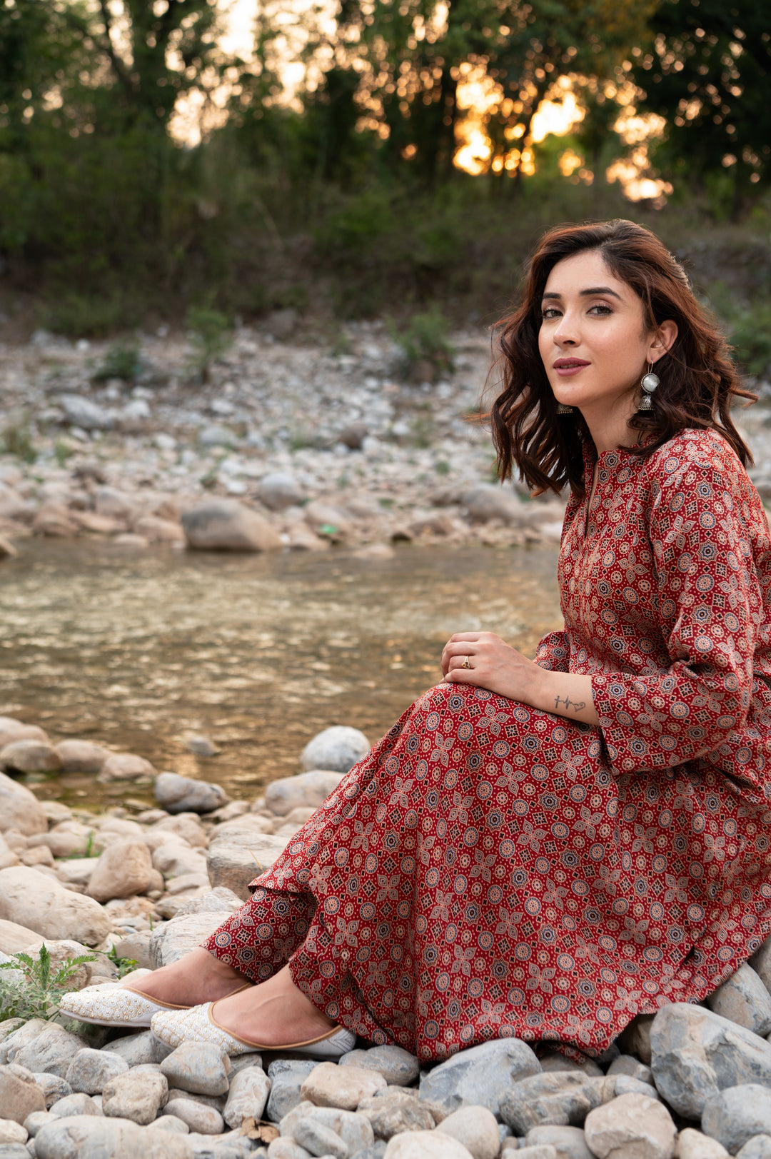 Jivika Ajrakh Modal Satin Suit