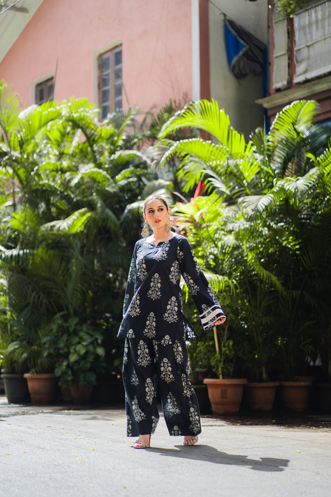 Black Printed Farshi Cotton Set