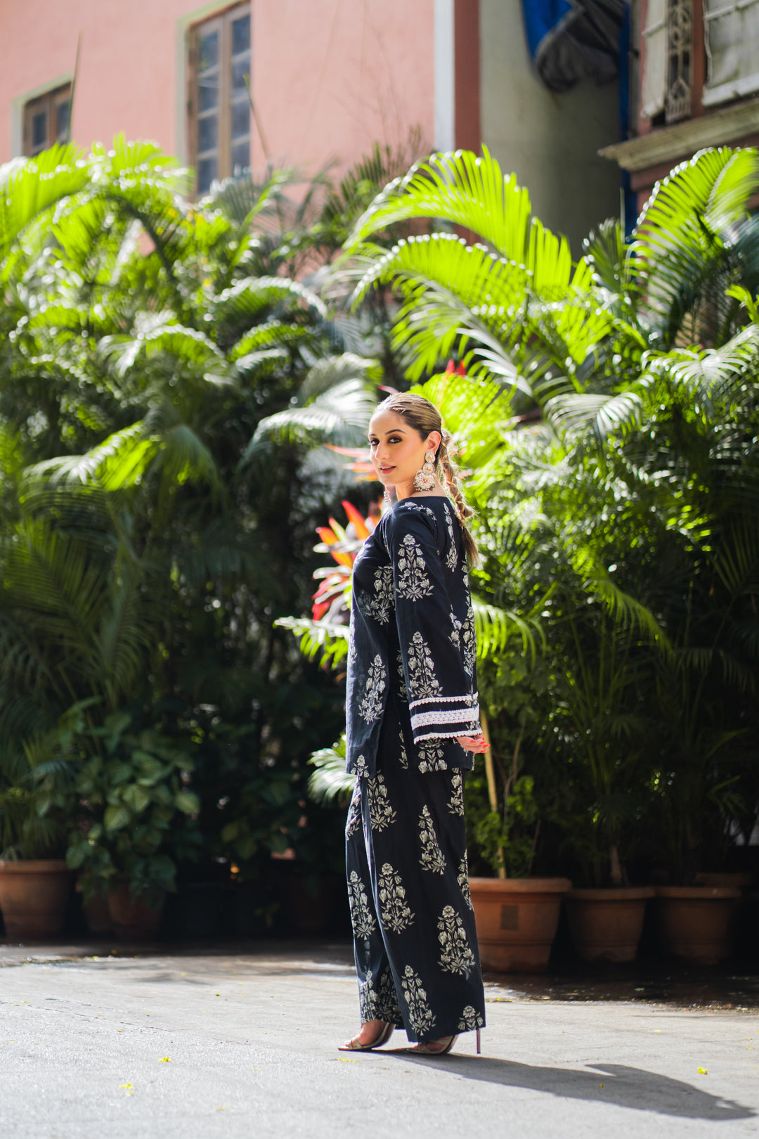 Black Printed Farshi Cotton Set