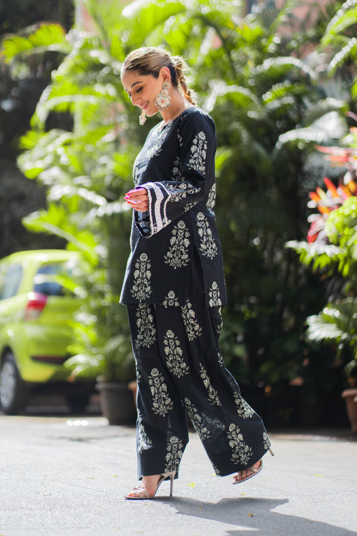 Black Printed Farshi Cotton Set