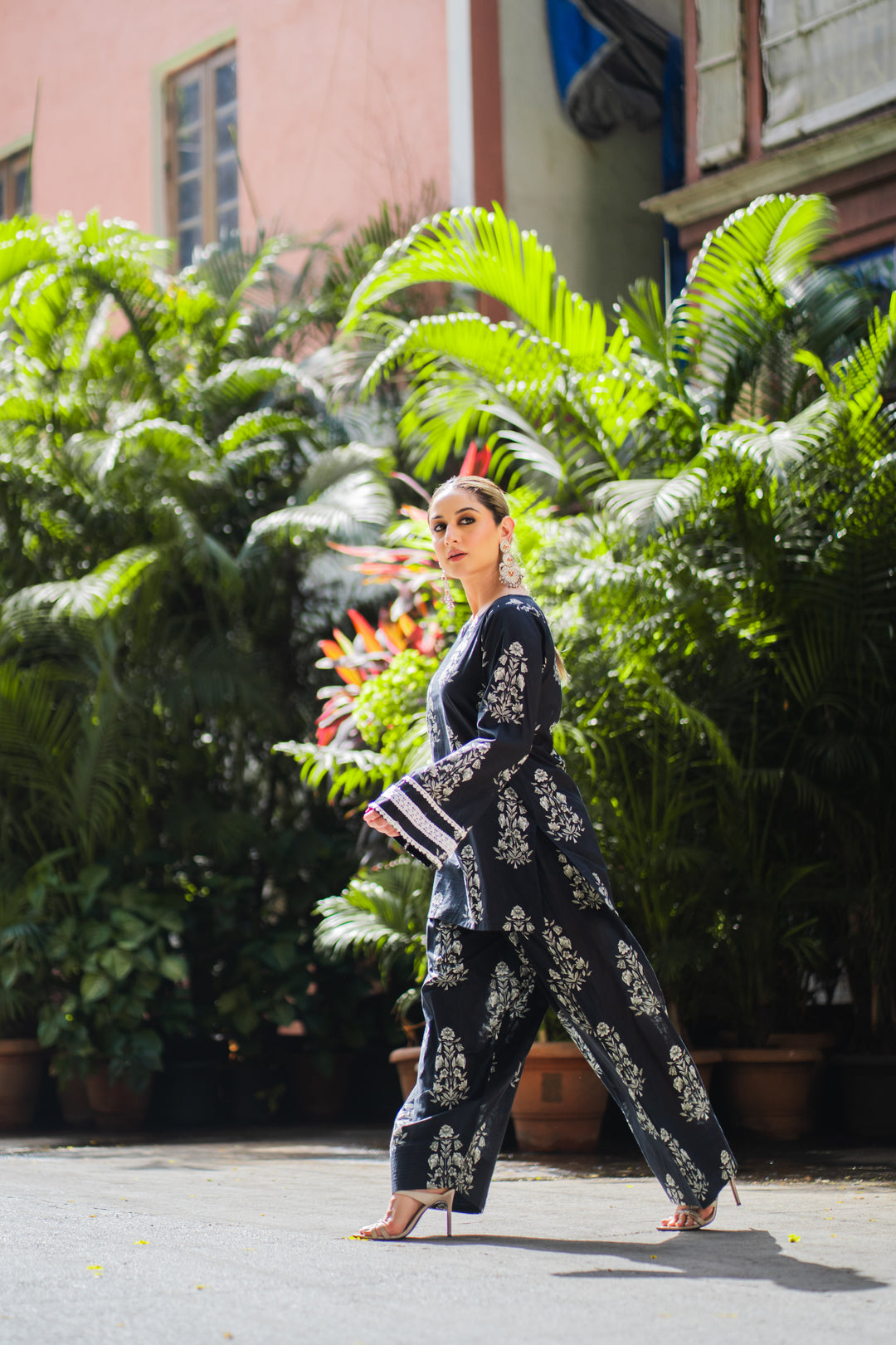 Black Printed Farshi Cotton Set