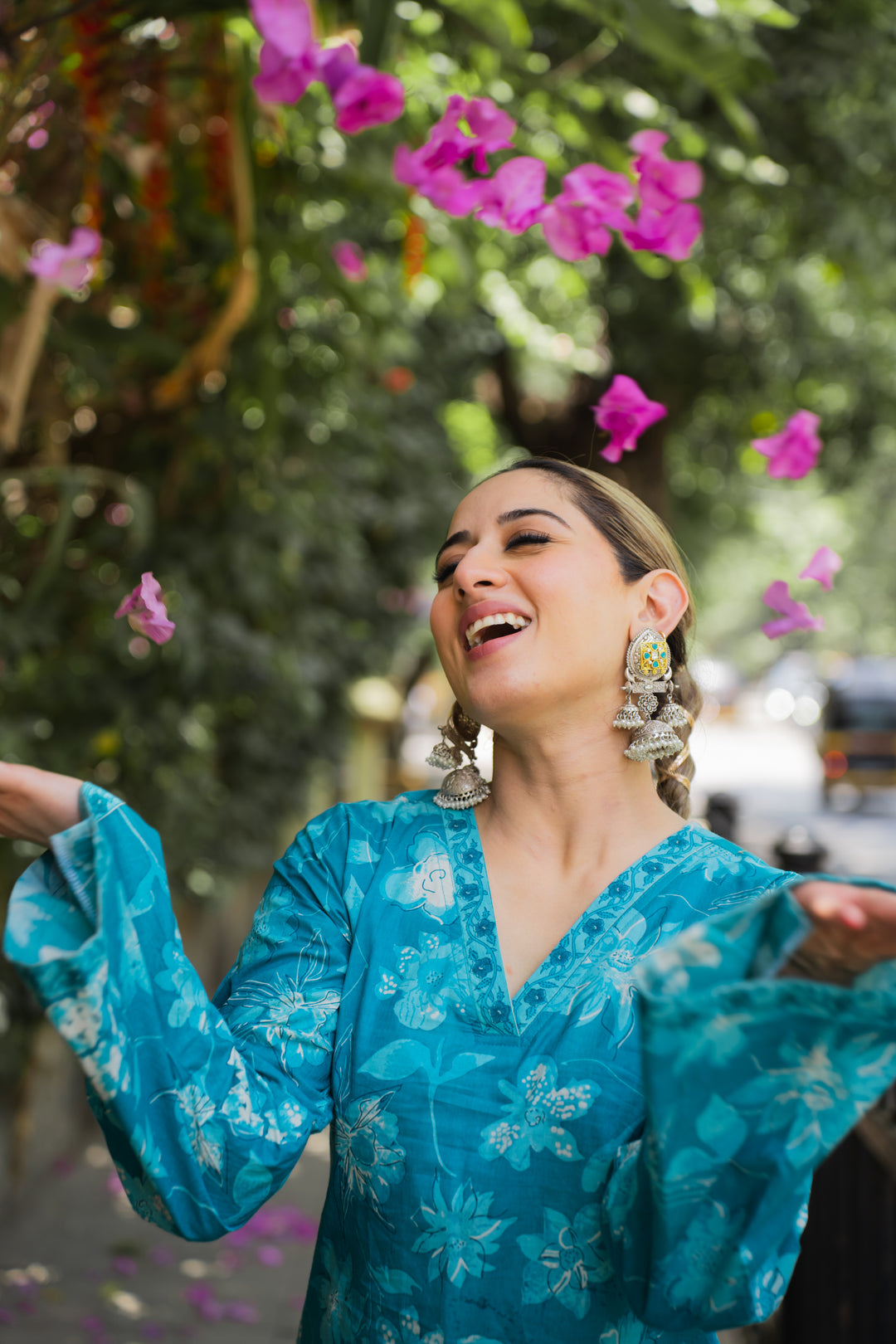 Turquoise Blue Farshi Cotton Set