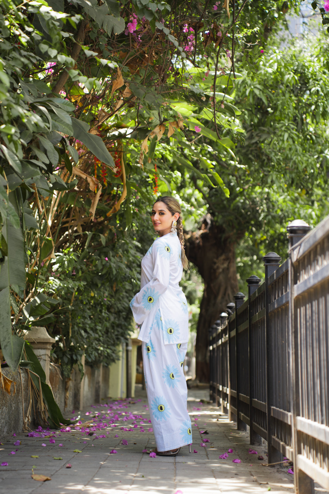 Floral Blue Farshi Cotton Set