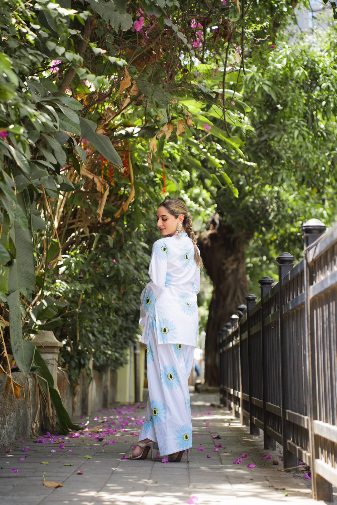 Floral Blue Farshi Cotton Set
