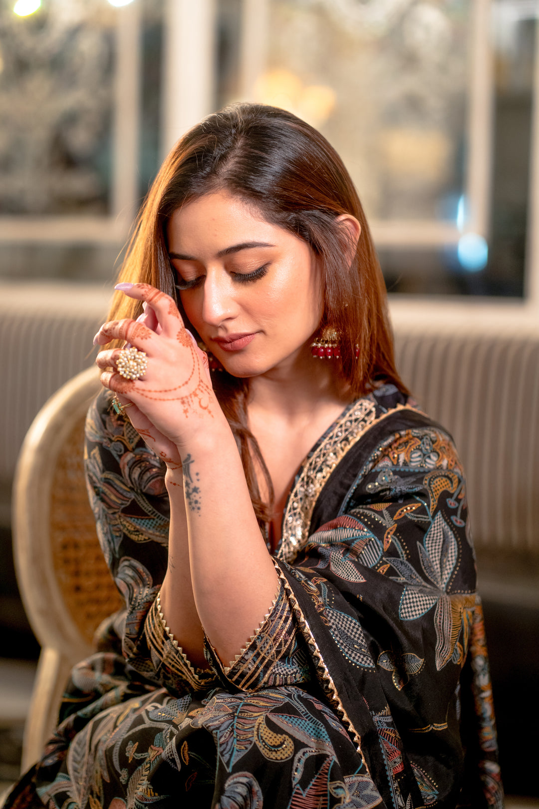 Black Muslin Suit Set