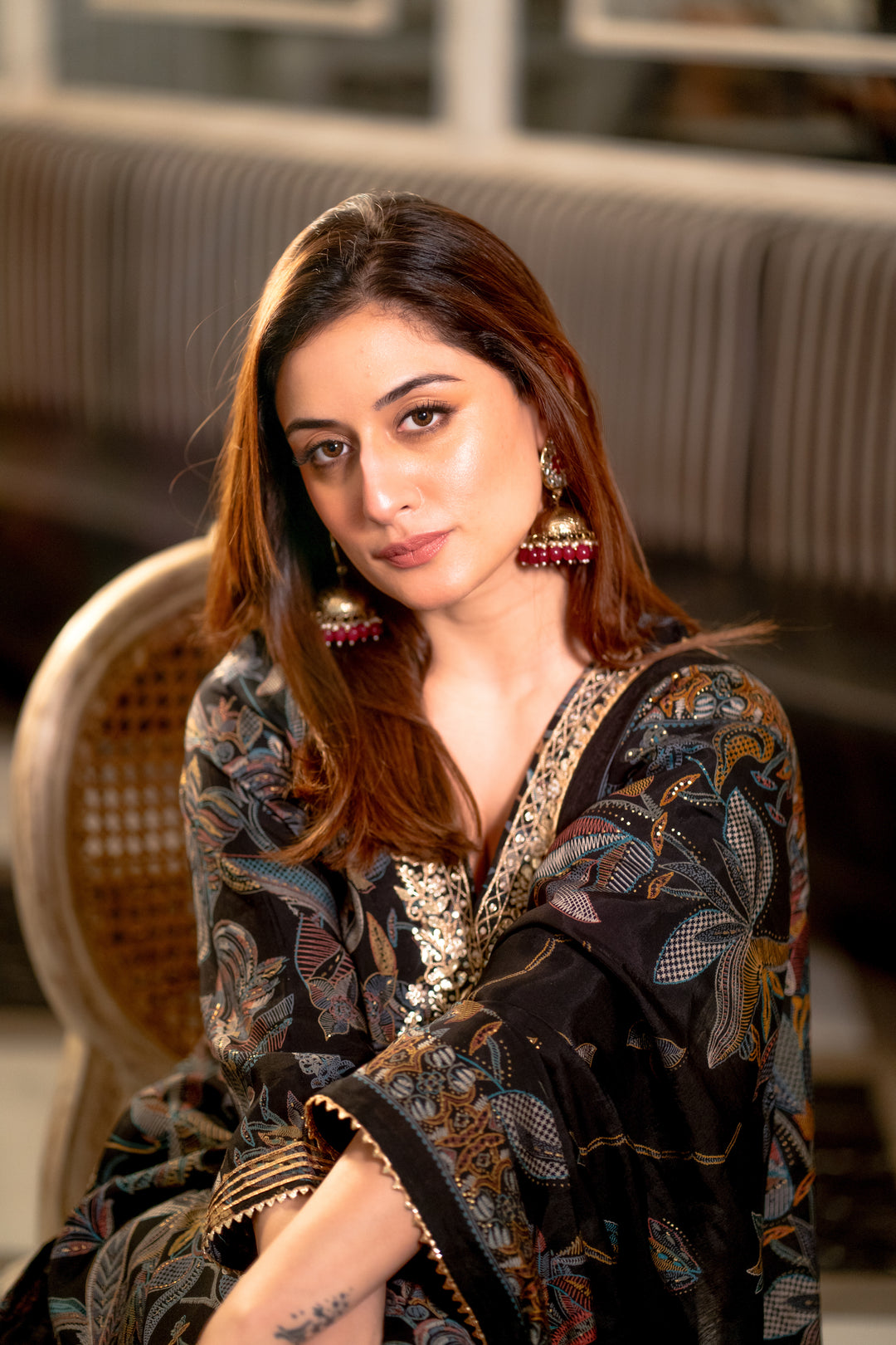 Black Muslin Suit Set