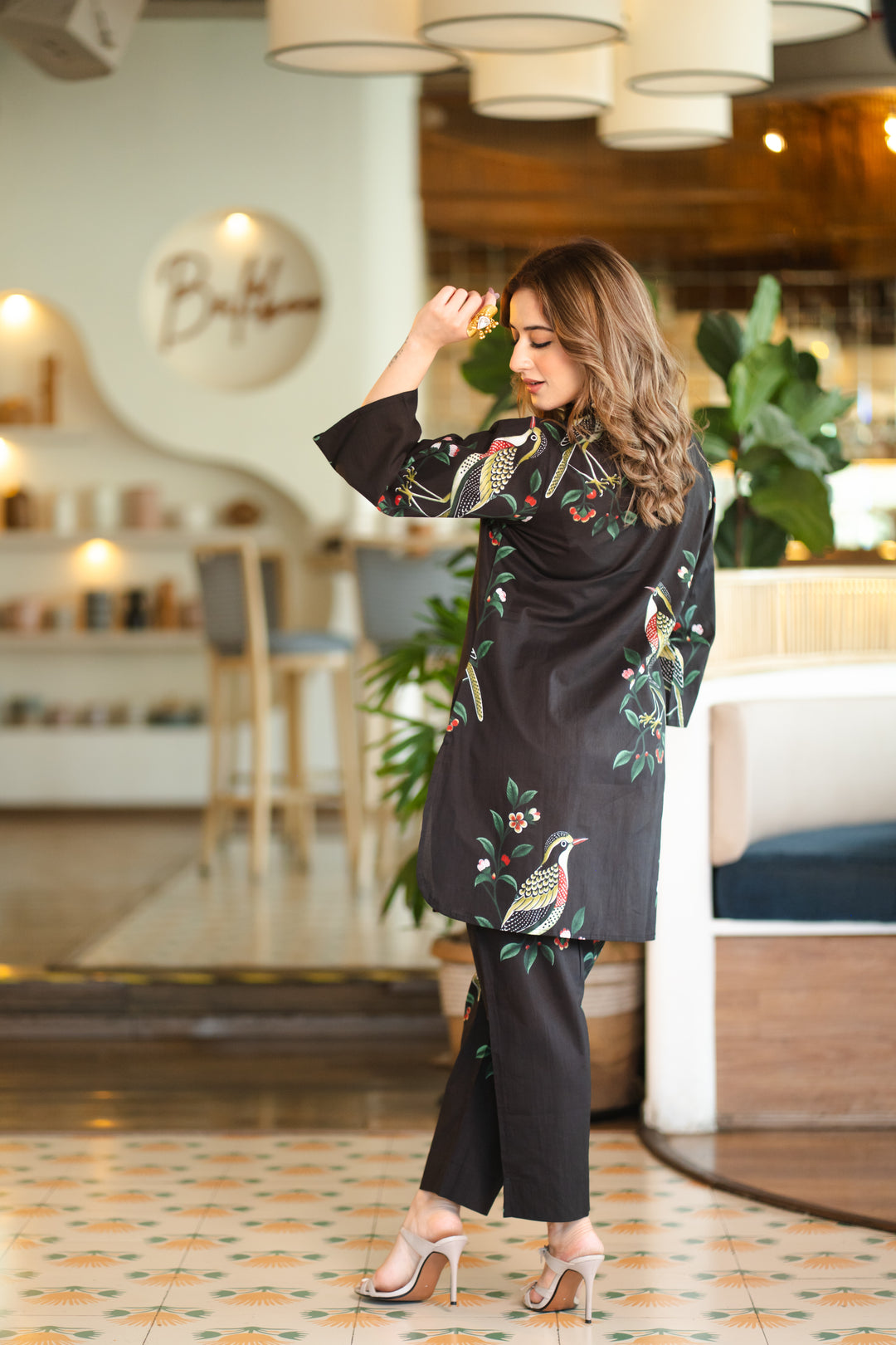 Black Bird Cotton Co-ord Set