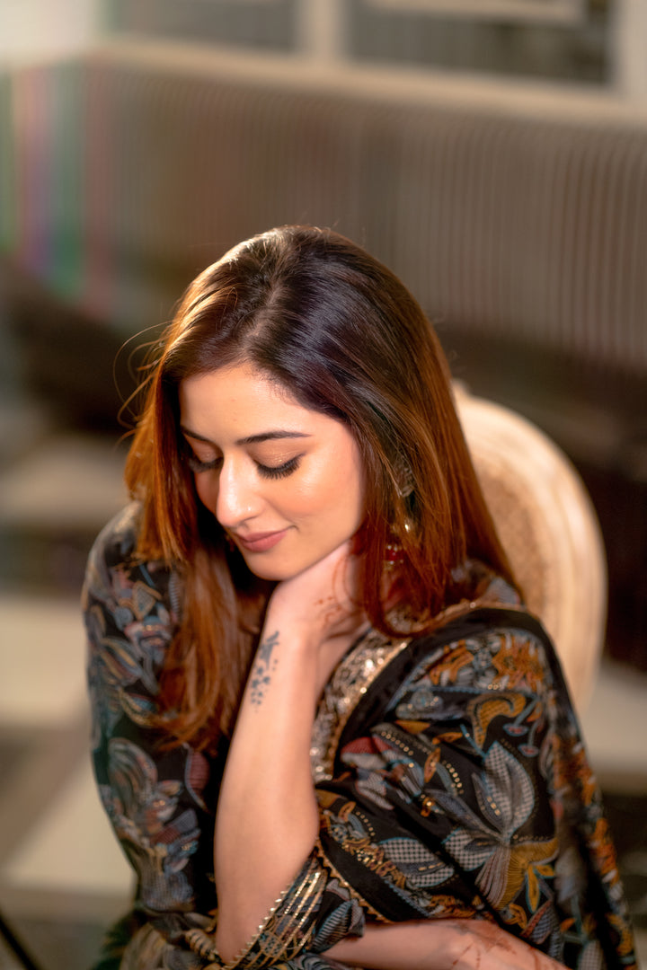 Black Muslin Suit Set