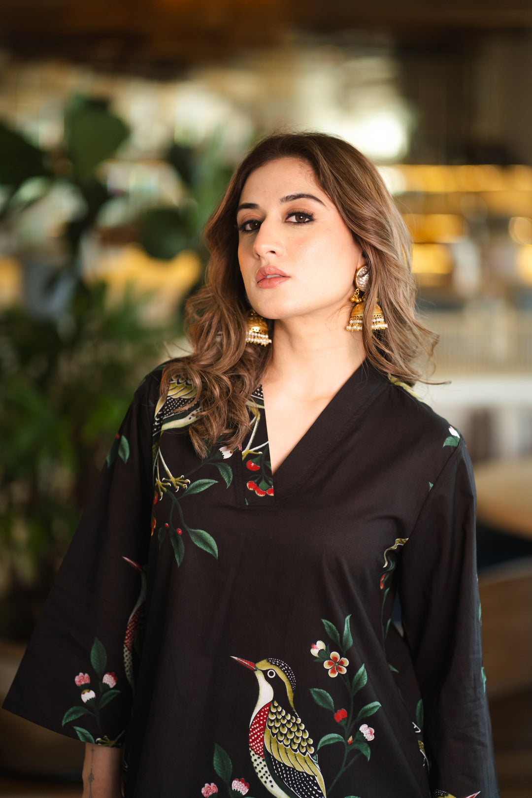 Black Bird Cotton Co-ord Set