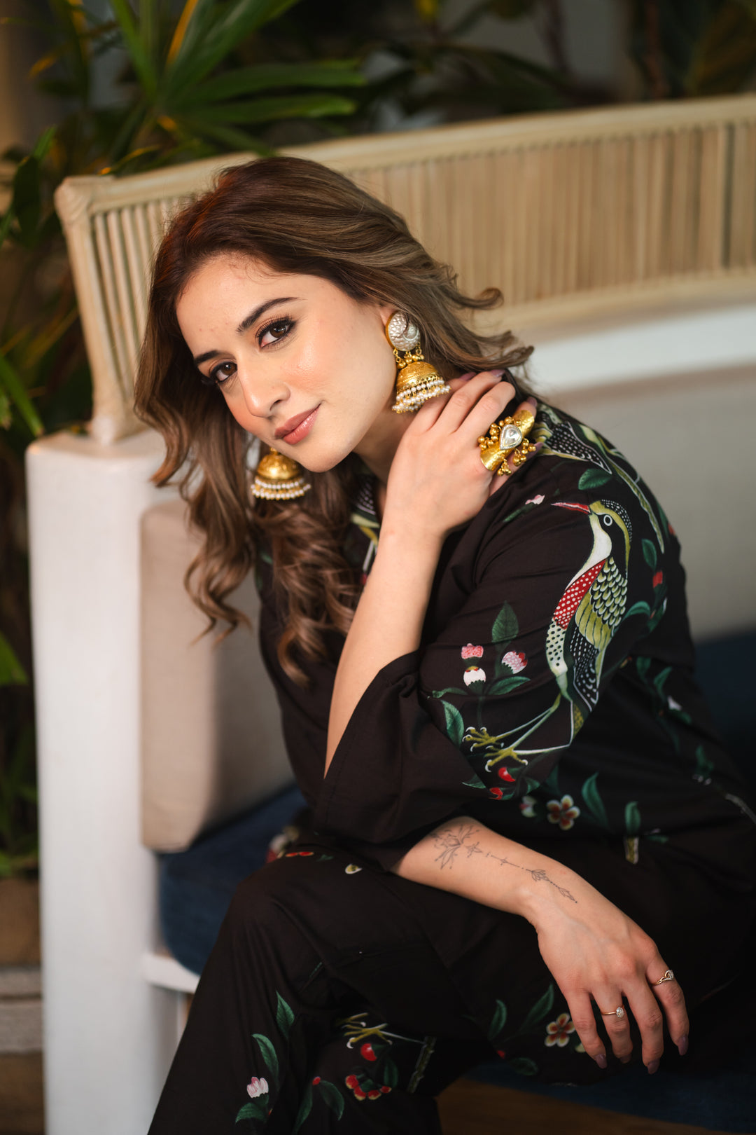 Black Bird Cotton Co-ord Set