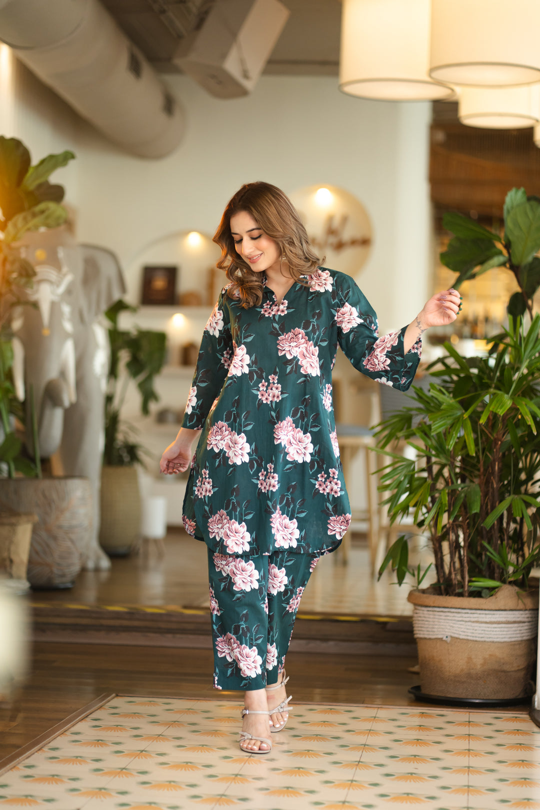 Mila Teal Cotton Co-ord Set