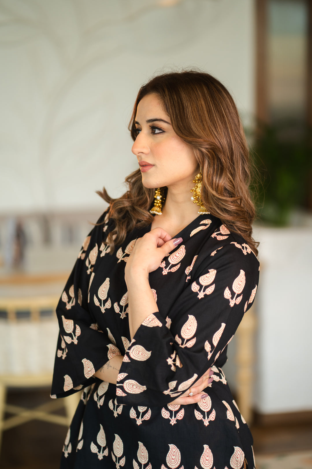 Savana Black Cotton Co-ord Set