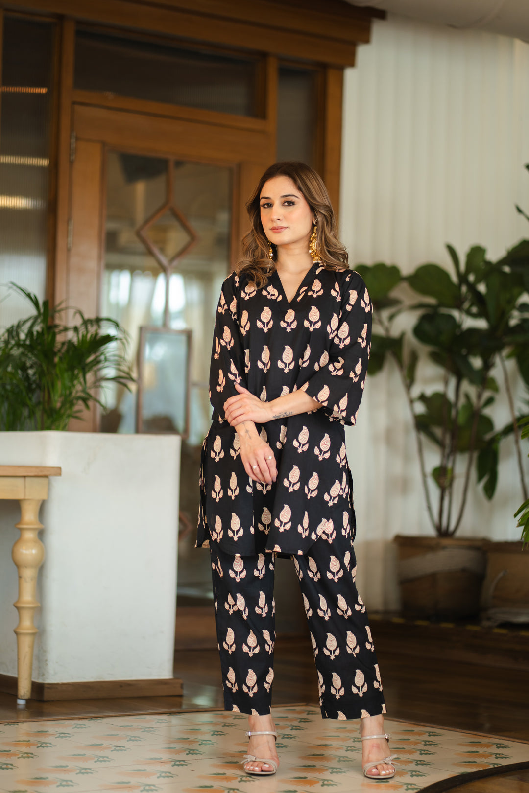 Savana Black Cotton Co-ord Set