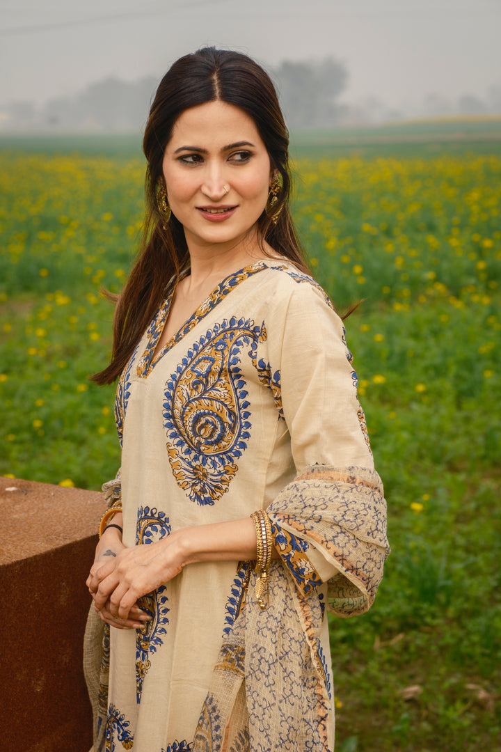 Cream Beige Boota Suit Set