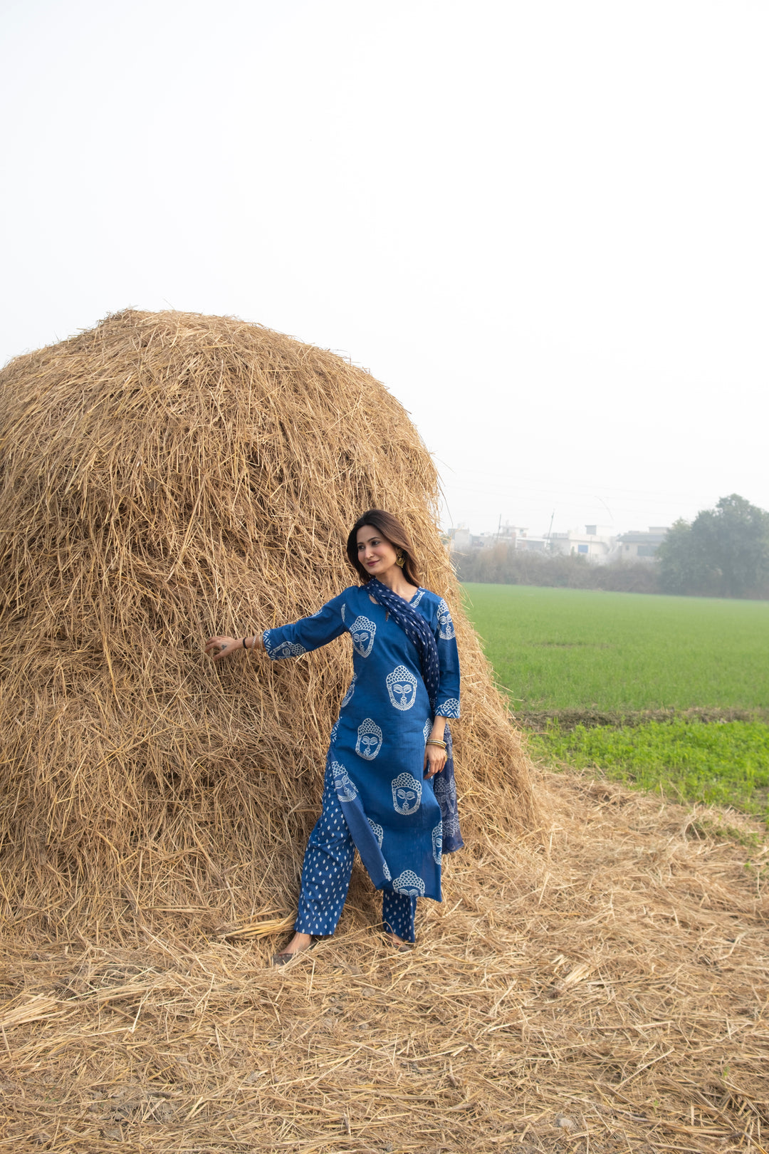 Blue Buddha Straight Suit Set
