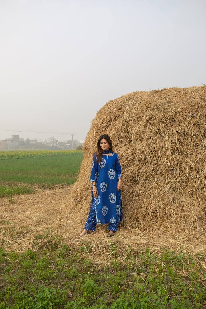Blue Buddha Straight Suit Set