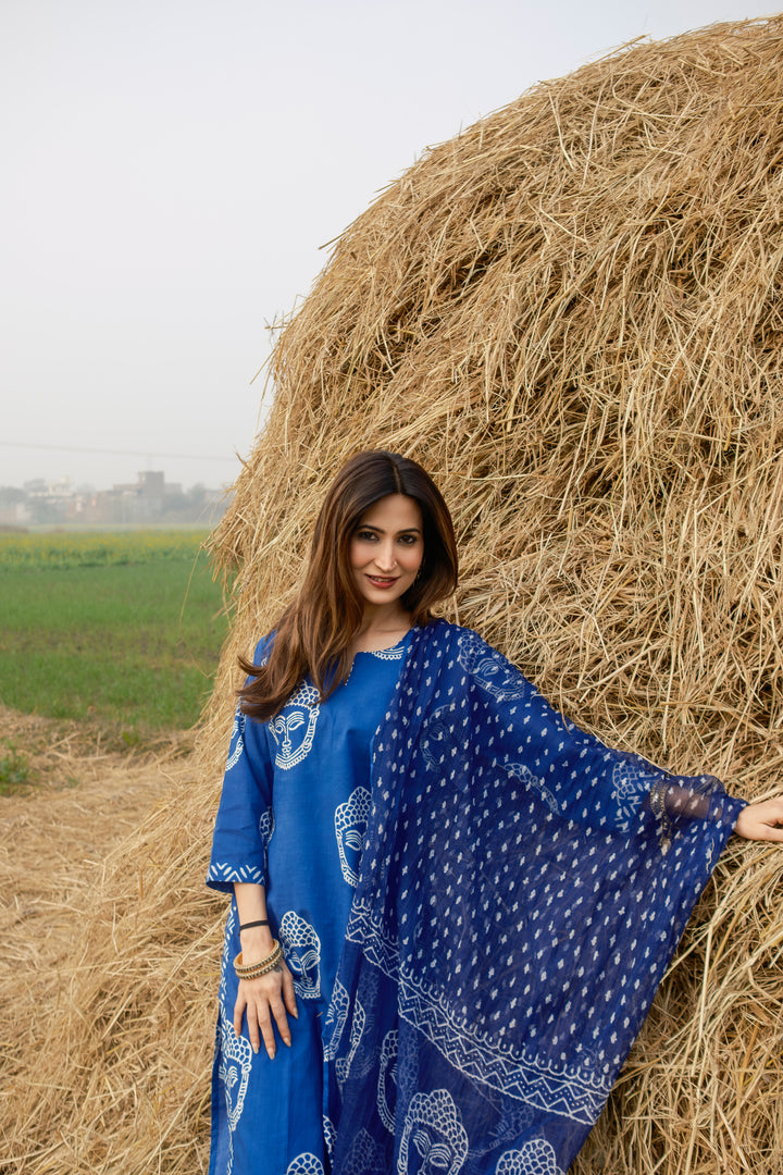 Blue Buddha Straight Suit Set