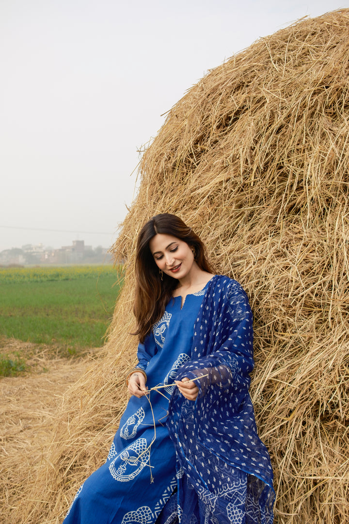 Blue Buddha Straight Suit Set