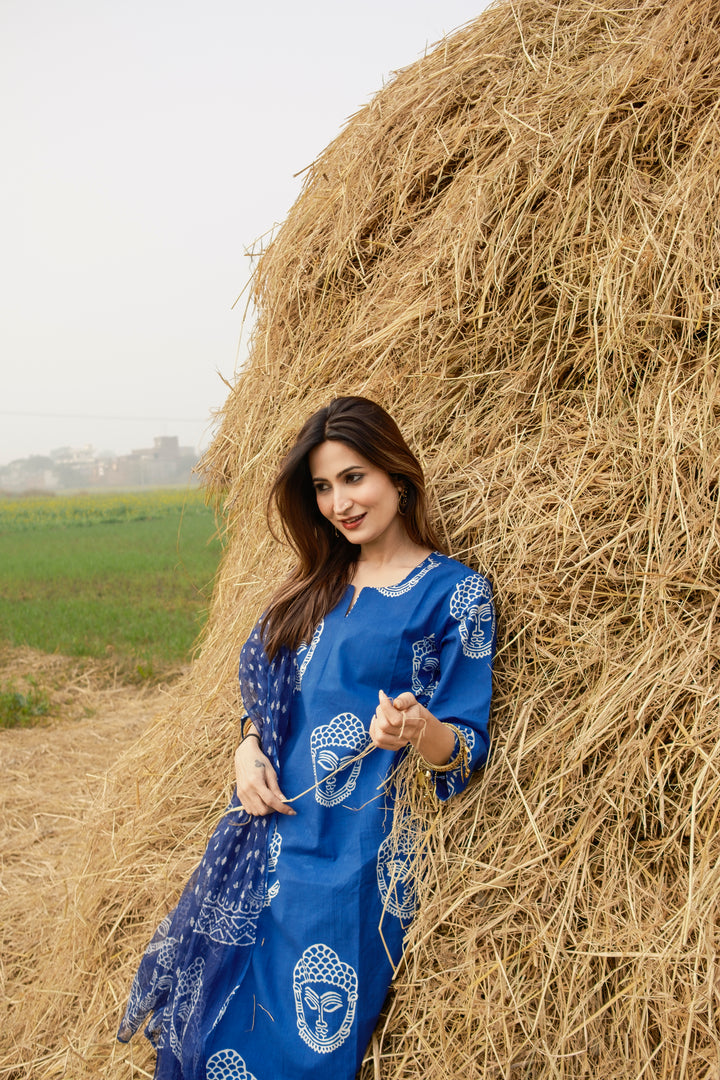 Blue Buddha Straight Suit Set