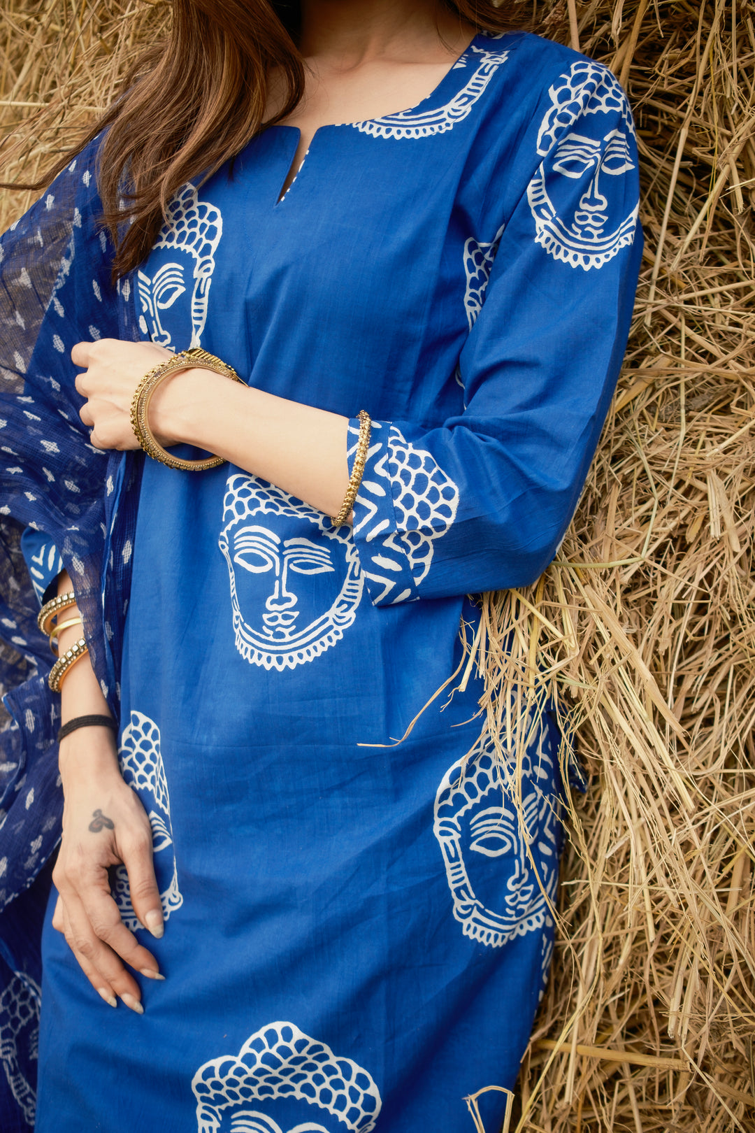 Blue Buddha Straight Suit Set