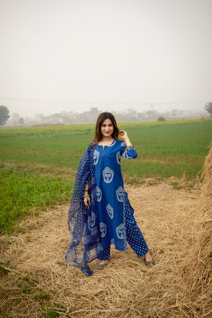 Blue Buddha Straight Suit Set