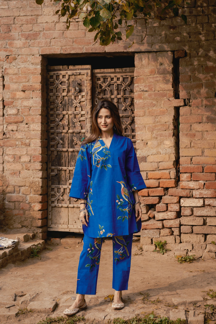 Blue Bird Cotton Co-ord set