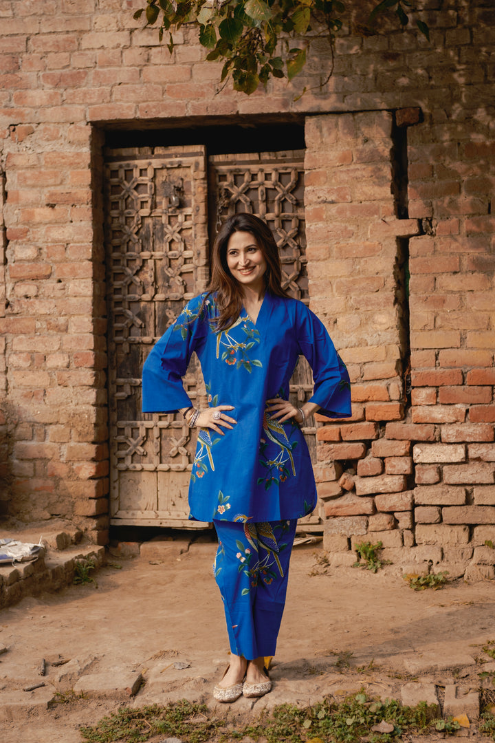 Blue Bird Cotton Co-ord set