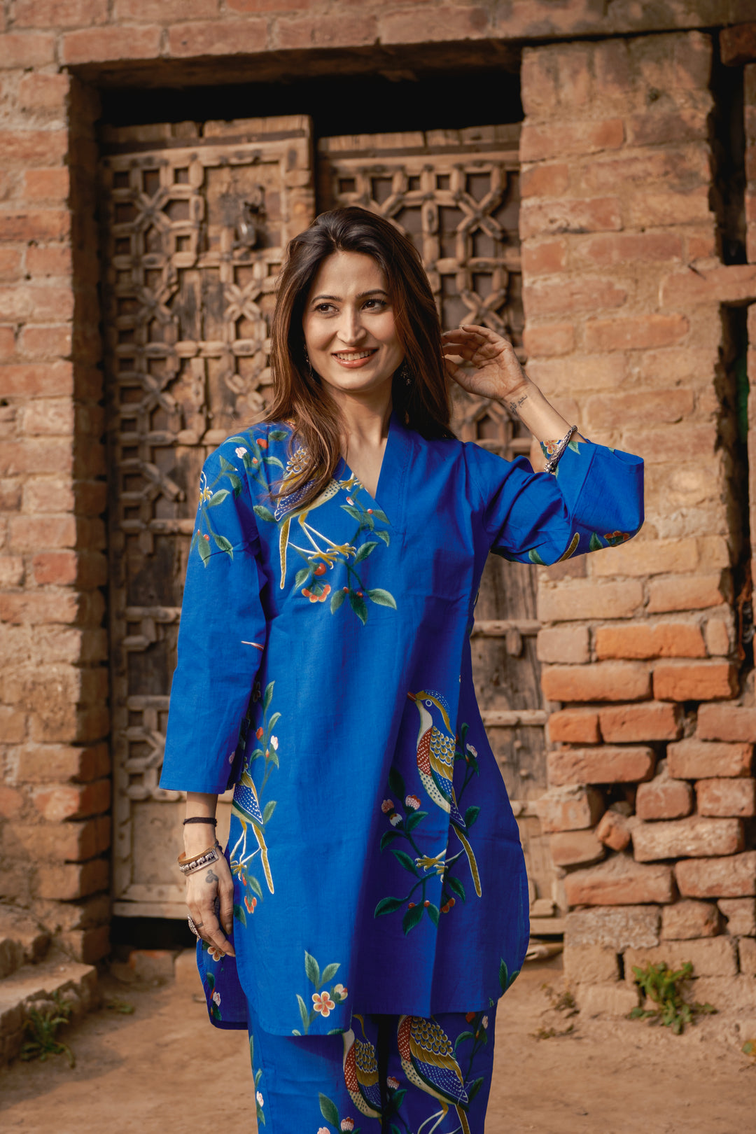 Blue Bird Cotton Co-ord set