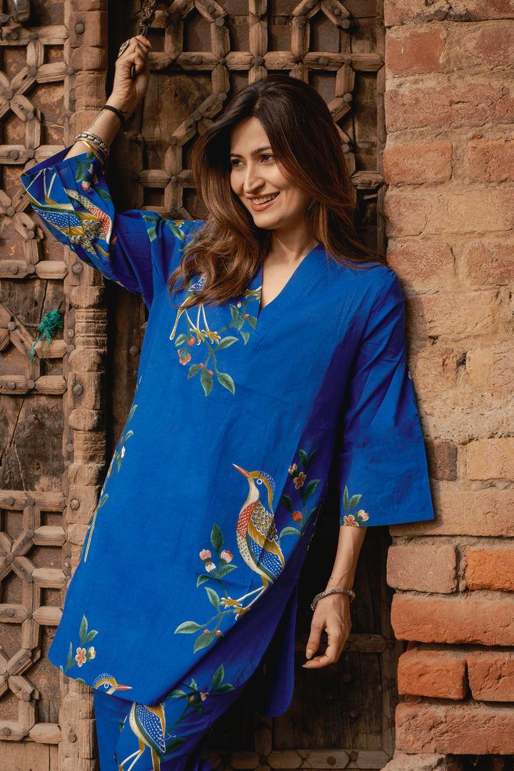 Blue Bird Cotton Co-ord set