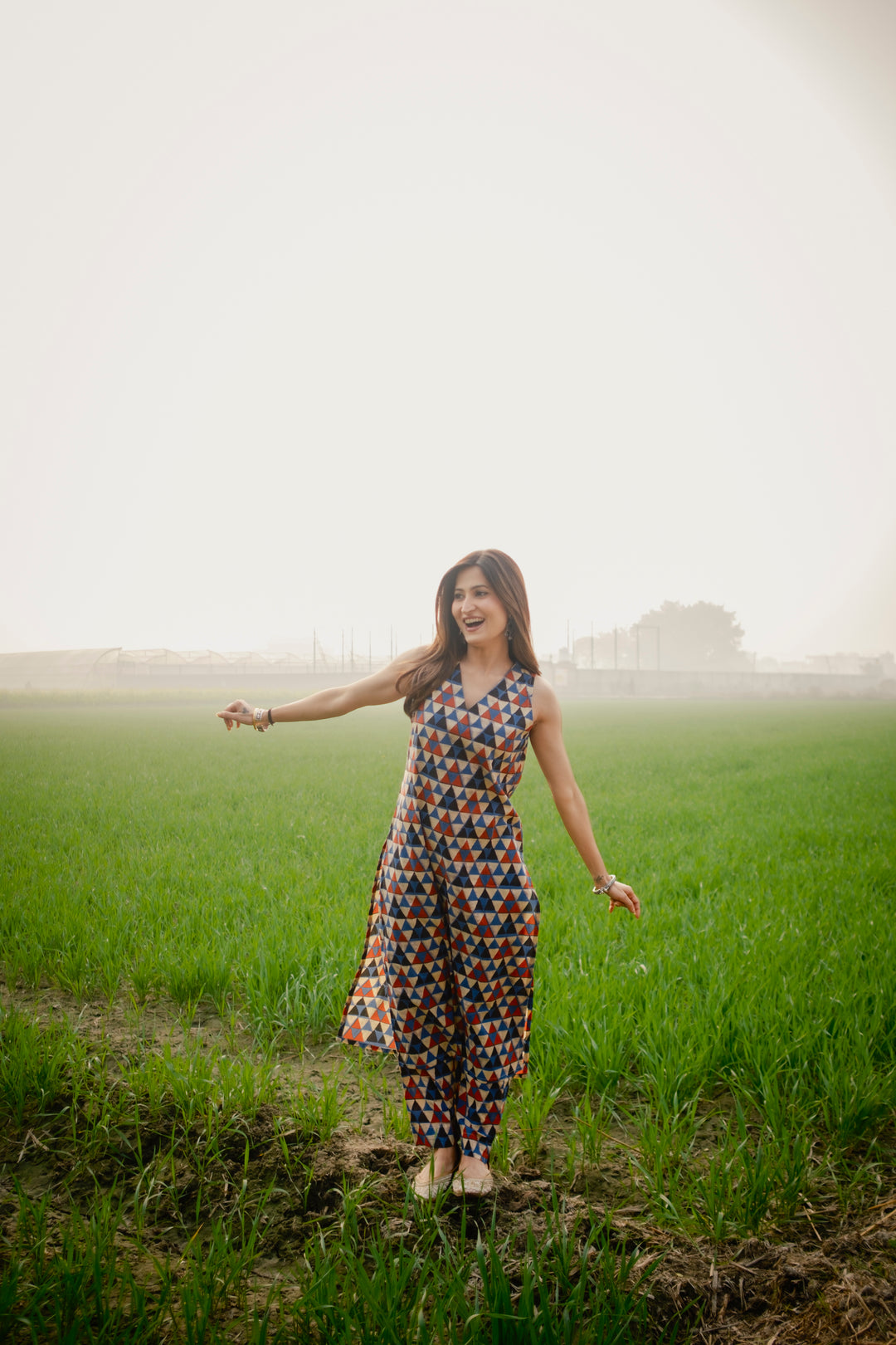 Multicolor Sleeveless Kurta Set