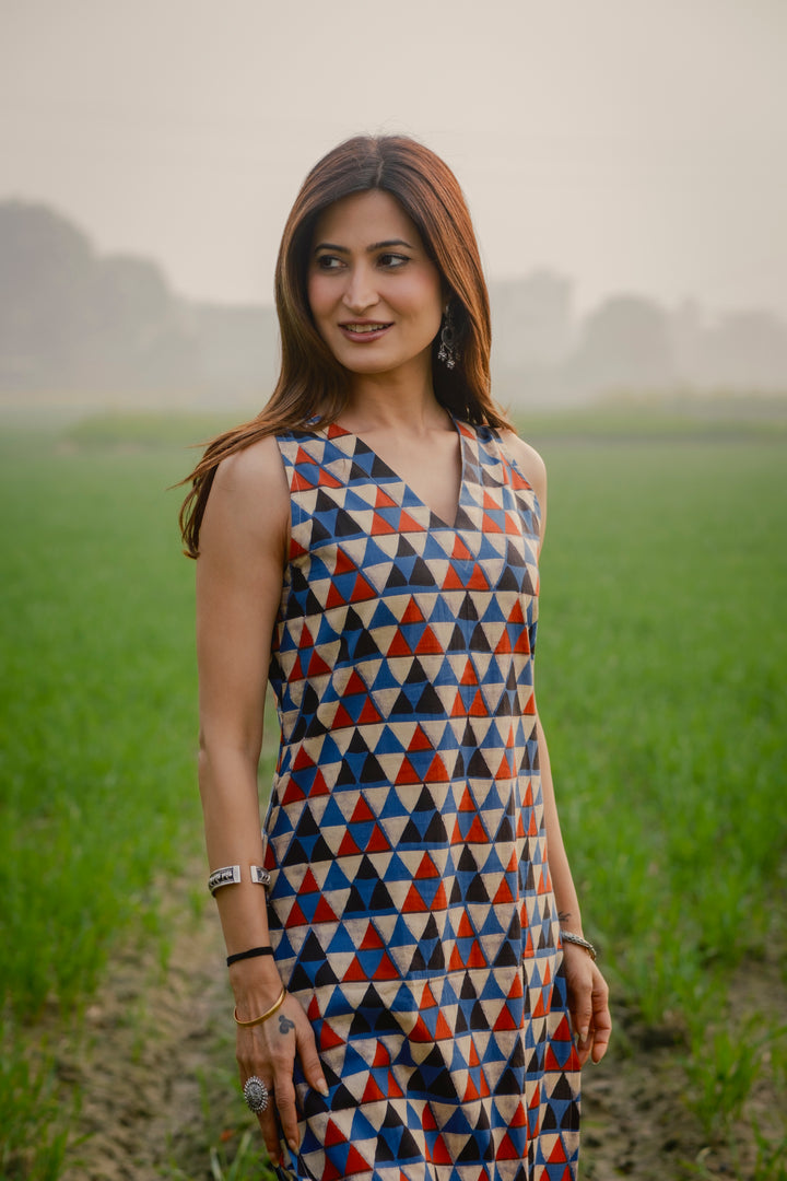 Multicolor Sleeveless Kurta Set