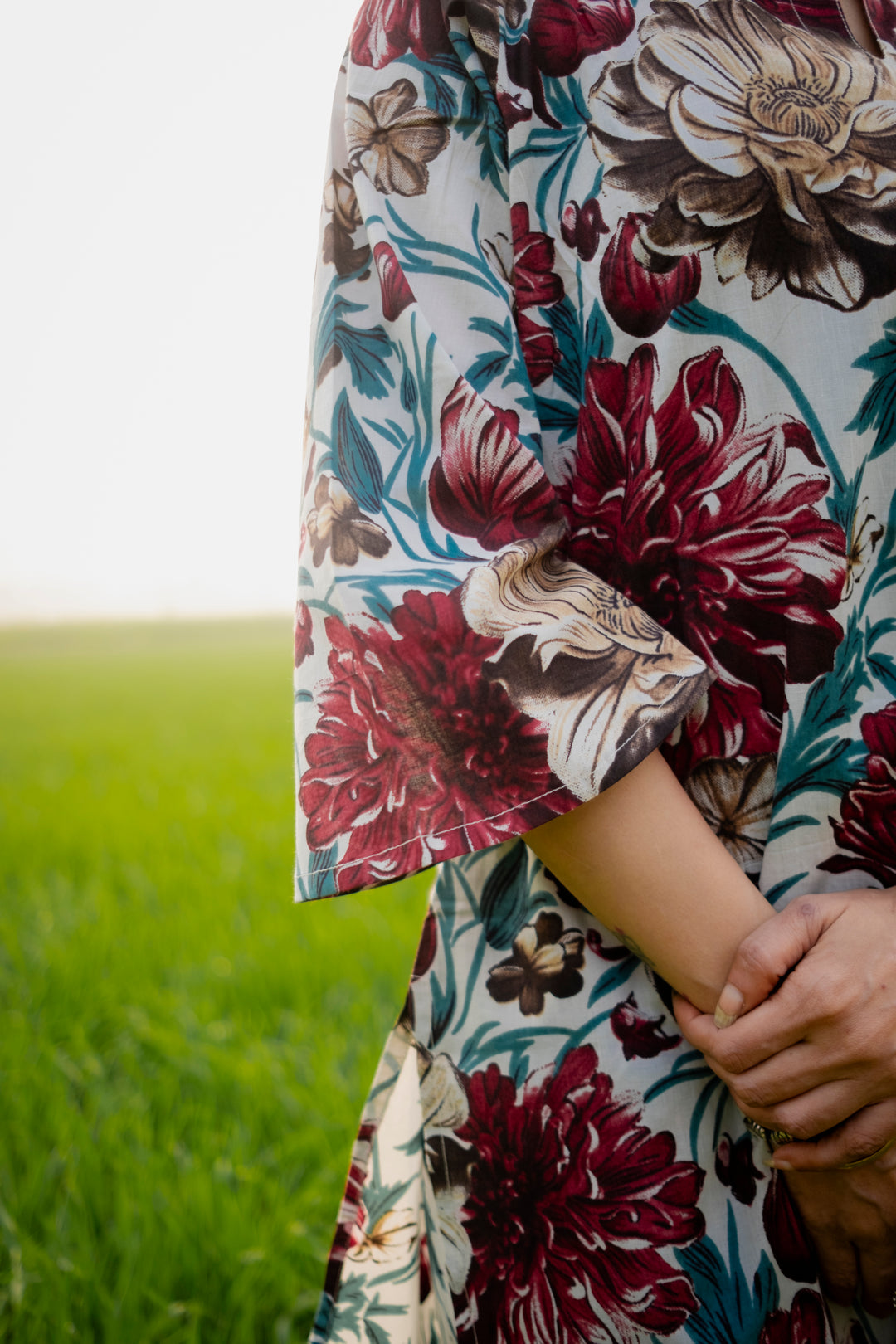 Red White Floral Cotton Co-ord Set