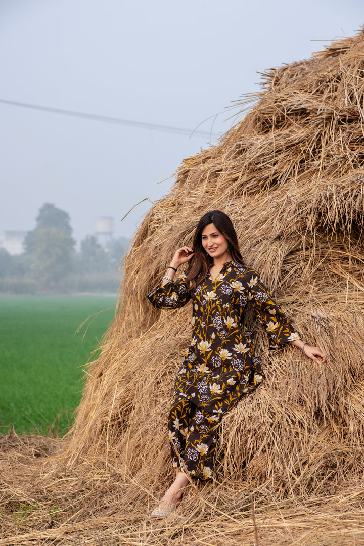 Honey Black Cotton Co-ord Set