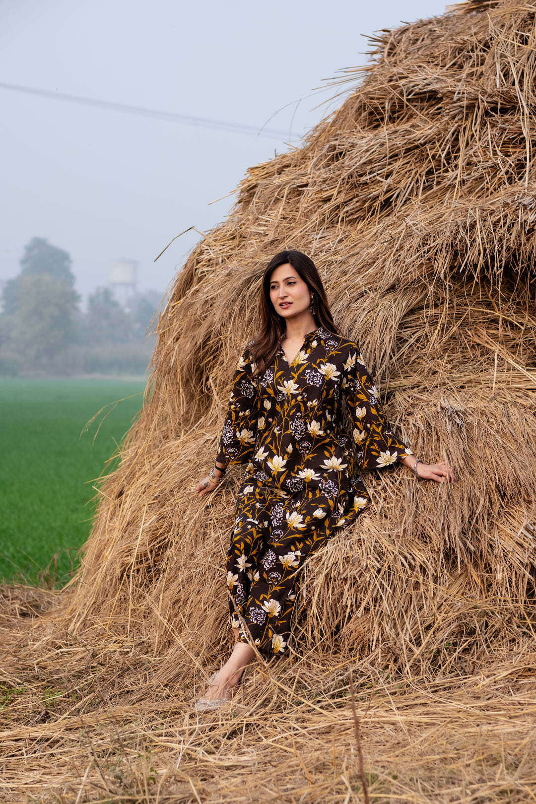 Honey Black Cotton Co-ord Set