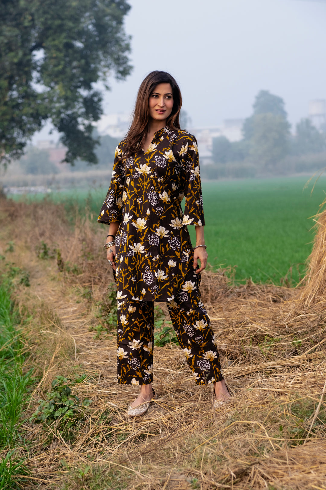 Honey Black Cotton Co-ord Set